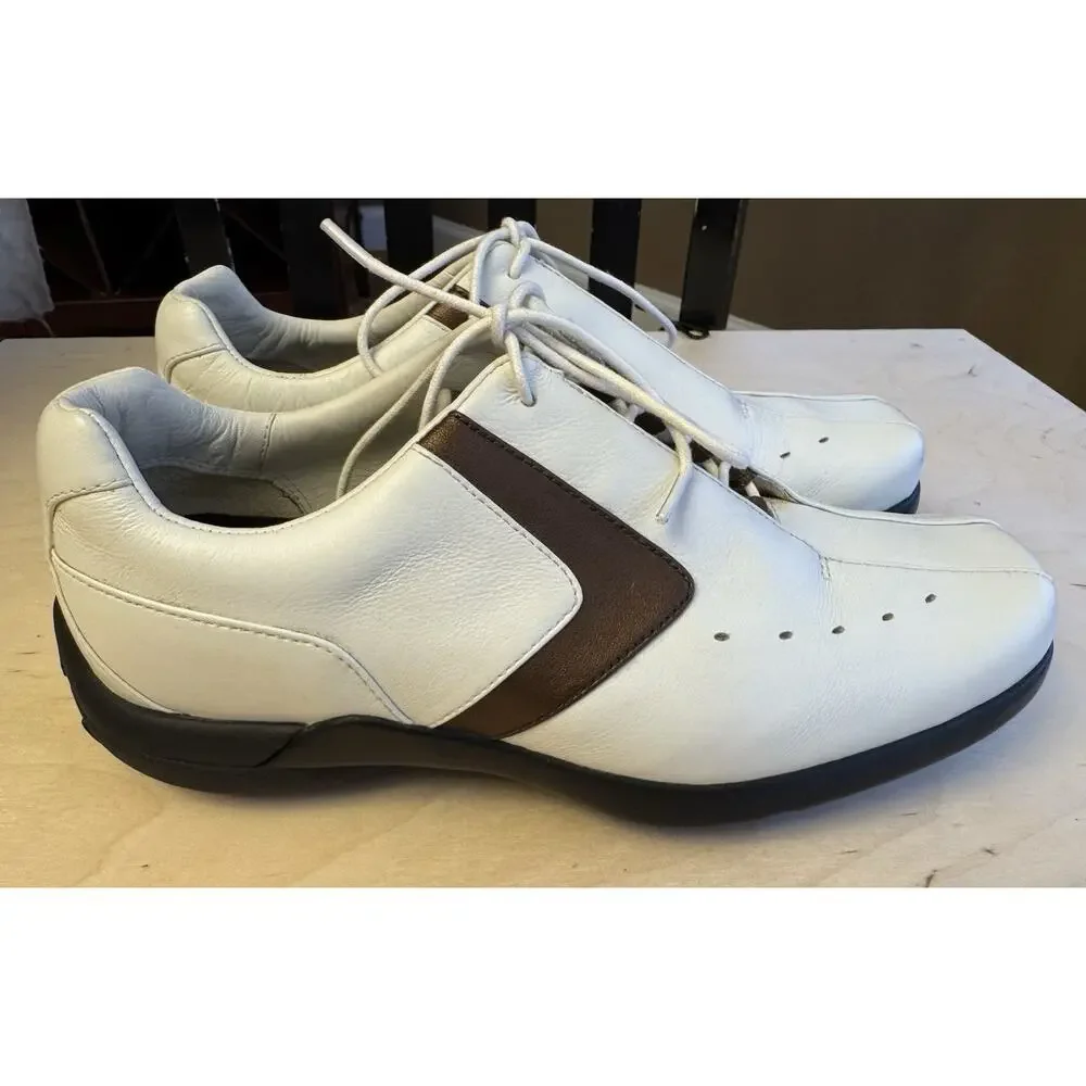 Callaway ERC Collection Women's Spiked Leather Golf Shoes White/Brown US 7.5 XWT